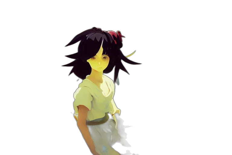 dress, staff, creature, flower transparent PNG cut-out