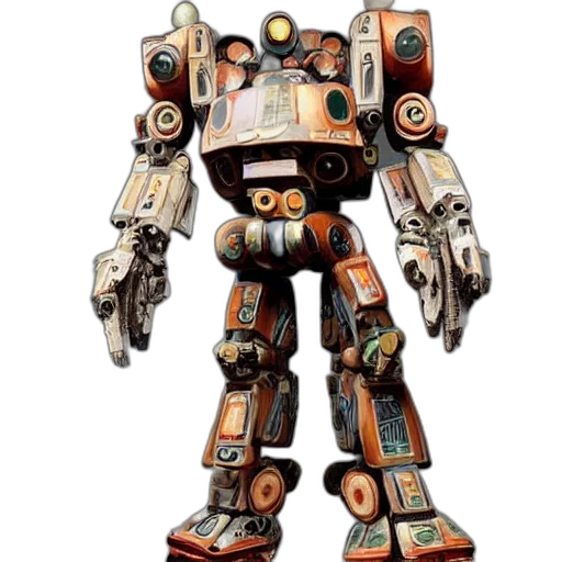 robot, weapon, concept art, 3d render, amazing, pottery, piece, shape transparent PNG cut-out