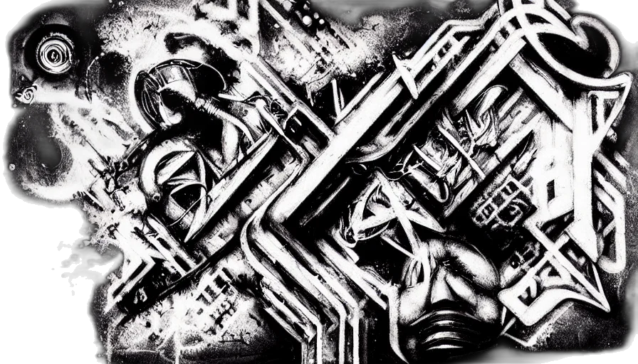 weapon, comic book art, concept art, pencil sketch, cyberpunk, grunge, diesel, smoke transparent PNG cut-out