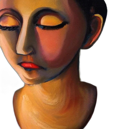 face, mask, oil painting, photorealistic, watercolor, concept art, golden, earth tones transparent PNG cut-out