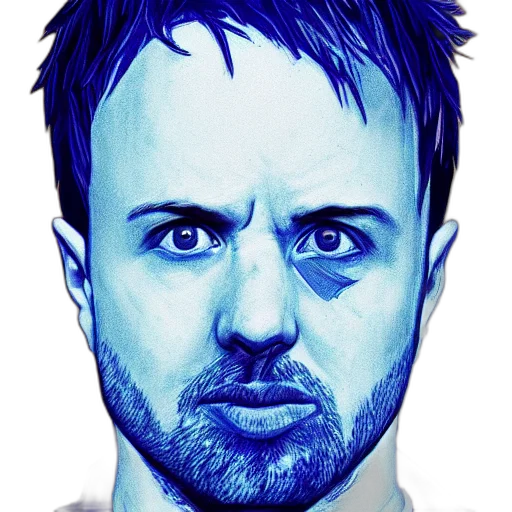 face, mask, photorealistic, cartoon, comic book art, watercolor, blue, jesse transparent PNG cut-out