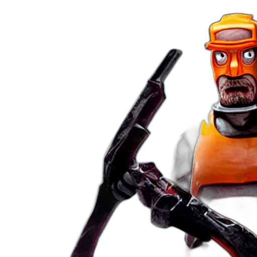 robot, staff, weapon, 3d render, concept art, cyberpunk, bryan, cranston transparent PNG cut-out