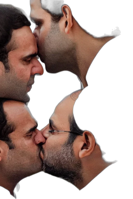 mask, face, photorealistic, narendra, modi, kissing, rahul, gandhi transparent PNG cut-out