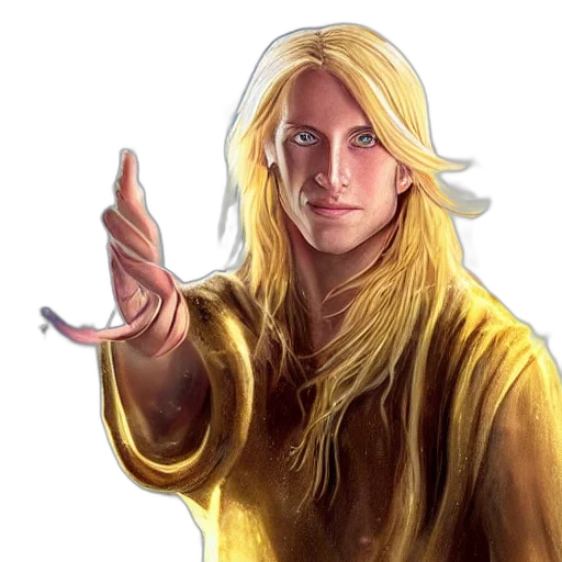 staff, dragon, fantasy art, concept art, photorealistic, comic book art, golden, blond transparent PNG cut-out
