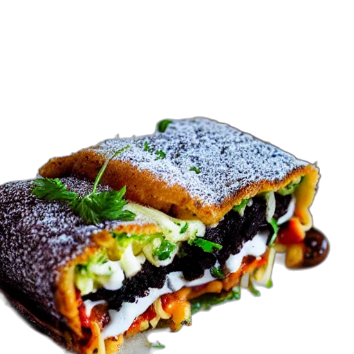 food, crown, photorealistic, 3d render transparent PNG cut-out