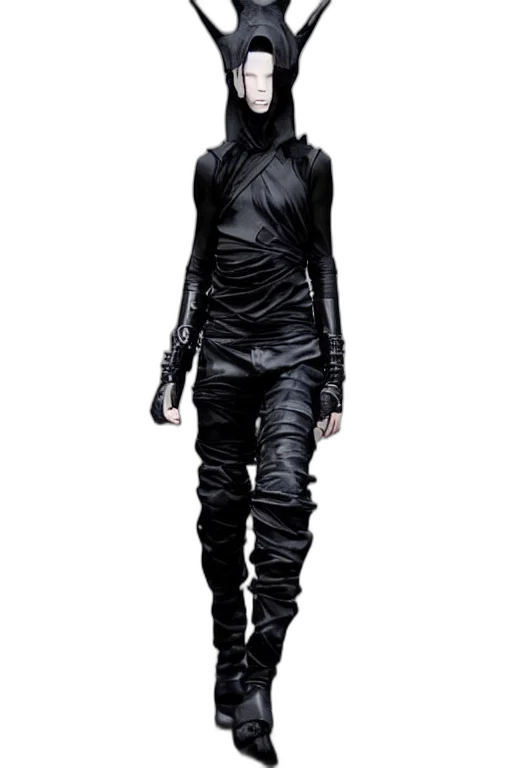 jacket, mask, staff, creature transparent PNG cut-out