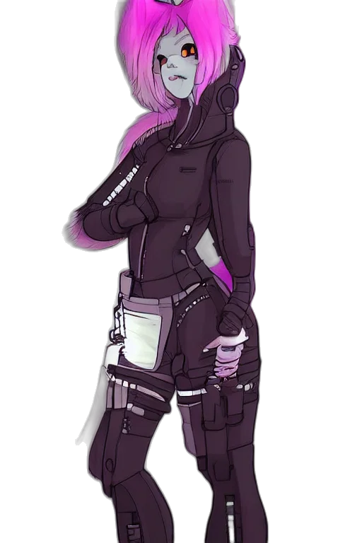 jacket, robot, staff, weapon transparent PNG cut-out