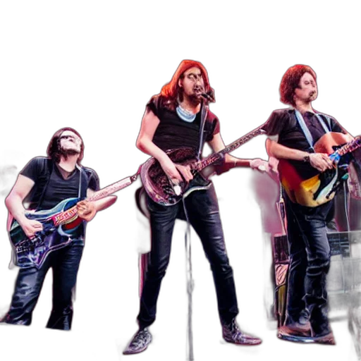 concept art, outer space, doctors, rock, band, performing, stage transparent PNG cut-out