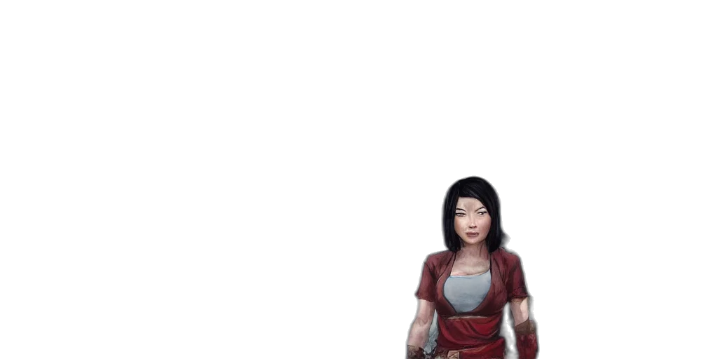 dress, weapon, staff, face transparent PNG cut-out
