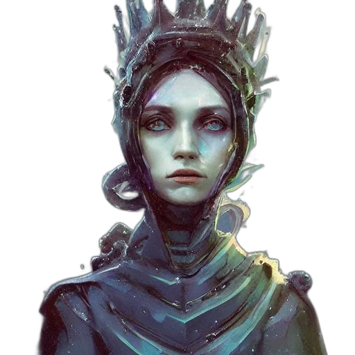 crown, robot, face, staff transparent PNG cut-out