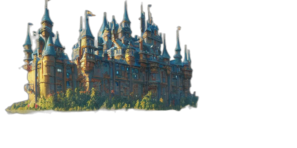 crown, building, concept art, 3d render transparent PNG cut-out