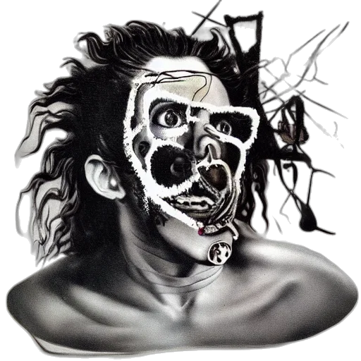 mask, face, creature, jewelry, photorealistic, concept art, comic book art, pencil sketch transparent PNG cut-out