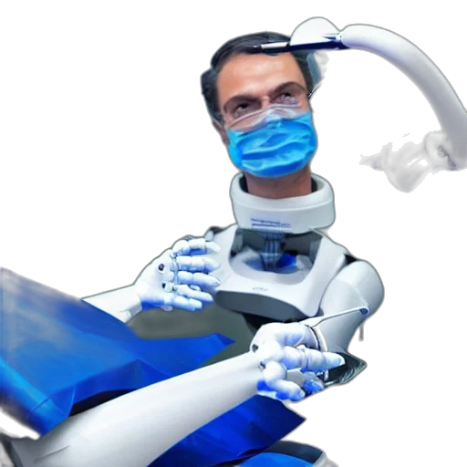 robot, staff, mask, concept art, robotic, dentist, highly, advanced transparent PNG cut-out