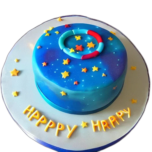3d render, birthday, cake, universe transparent PNG cut-out