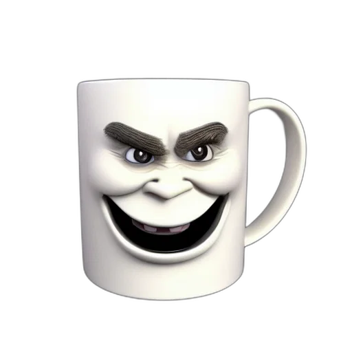 face, mask, robot, creature, 3d render, photorealistic, mug, troll transparent PNG cut-out