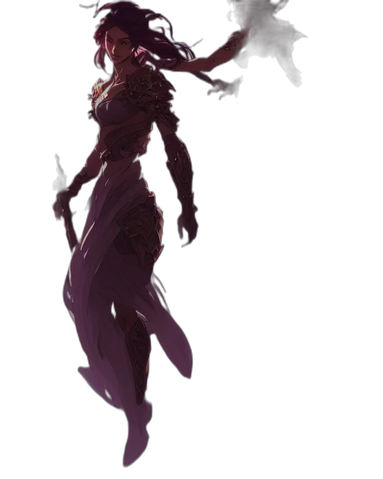 creature, staff, dragon, dress transparent PNG cut-out