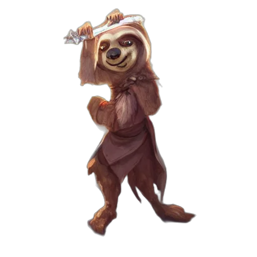 staff, creature, animal, concept art, fantasy art, pixel art, 3d render, earth tones transparent PNG cut-out