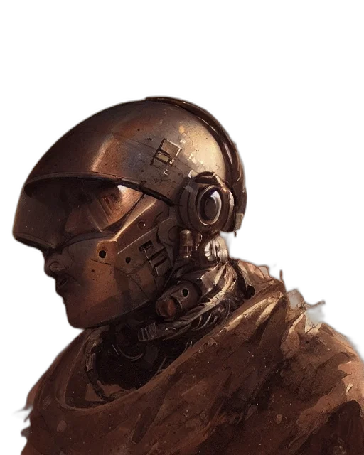 robot, face, mask, concept art, photorealistic, cyberpunk, 3d render, outer space transparent PNG cut-out