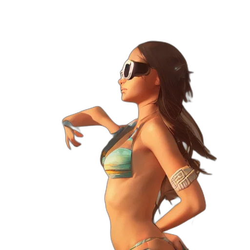 3d render, concept art, photorealistic, pixel art, beach, underwater, pastel, golden transparent PNG cut-out