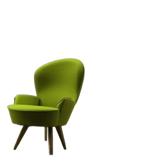 furniture, crown, 3d render, photorealistic, green, neon, earth tones, chair transparent PNG cut-out