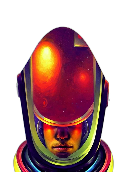 robot, mask, face, comic book art, concept art, pixel art, fantasy art, outer space transparent PNG cut-out