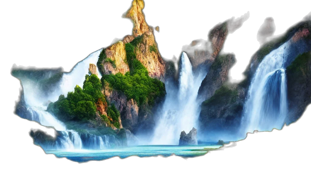 sword, dragon, concept art, photorealistic, 3d render, fantasy art, underwater, forest transparent PNG cut-out