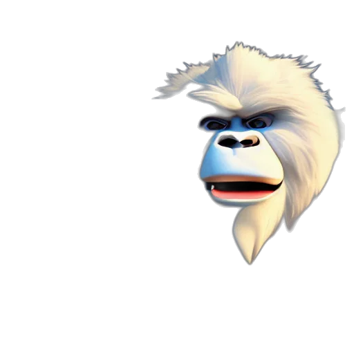 face, mask, animal, creature, 3d render, concept art, photorealistic, yeti transparent PNG cut-out