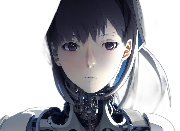 robot, face, mask, crown, cyberpunk, anime, concept art, 3d render transparent PNG cut-out