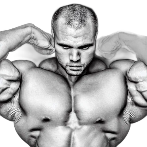 animal, photorealistic, grayscale, photo, bodybuilder, very, defined, chin transparent PNG cut-out