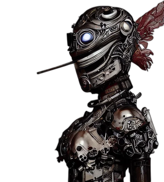 robot, concept art, cyberpunk, 3d render transparent PNG cut-out