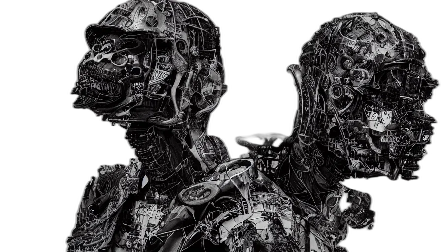 robot, mask, cyberpunk, concept art, 3d render, comic book art, grunge, graffiti transparent PNG cut-out