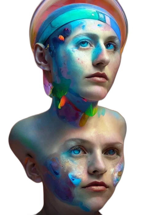 face, mask, crown, robot transparent PNG cut-out