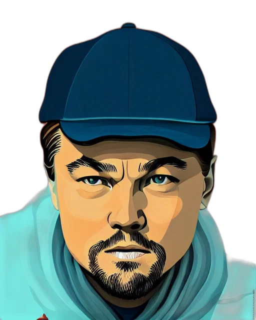 face, hat, staff, cartoon, photorealistic, comic book art, concept art, blue transparent PNG cut-out