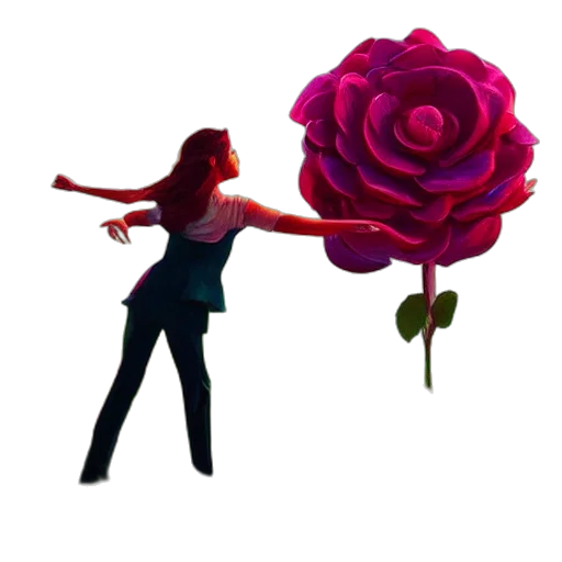 flower, staff, weapon, 3d render, concept art, pixel art, photorealistic, red transparent PNG cut-out