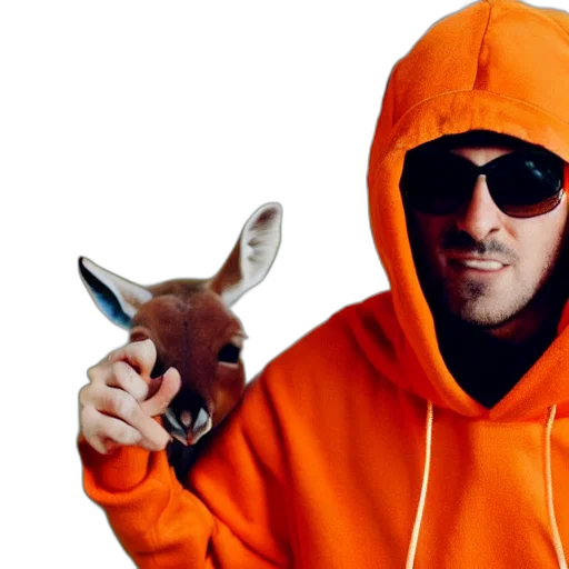 animal, jacket, creature, mask, portrait, photo, kangaroo, wearing transparent PNG cut-out