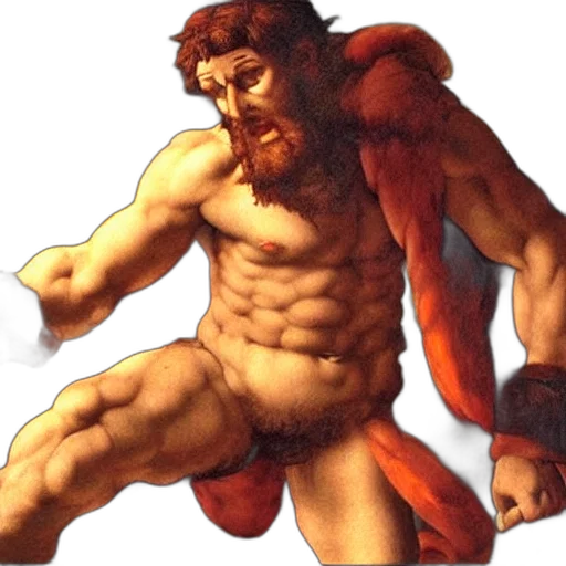 creature, animal, concept art, fantasy art, photorealistic, comic book art, hercules, trying transparent PNG cut-out
