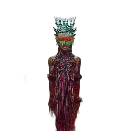 staff, crown, dress, creature transparent PNG cut-out