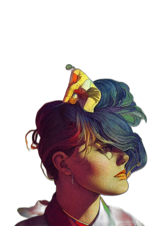 umbrella, crown, hat, face transparent PNG cut-out