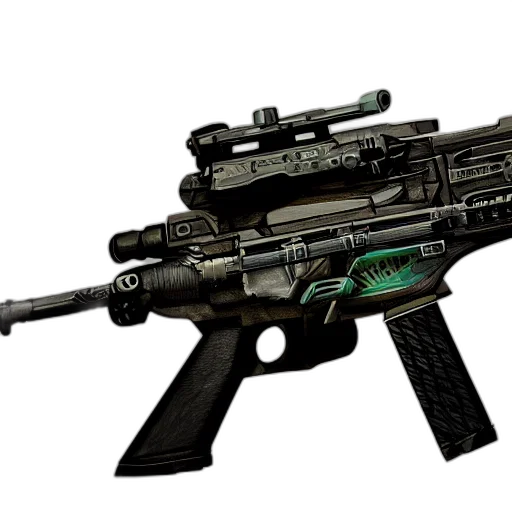 weapon, 3d render, concept art, cyberpunk transparent PNG cut-out