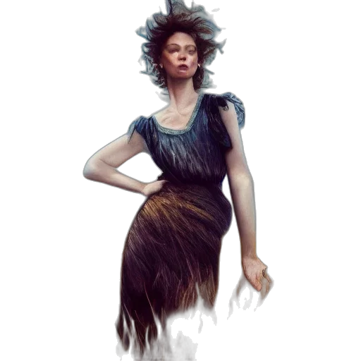 dress, hair, staff, creature, concept art, fantasy art, photorealistic, pixel art transparent PNG cut-out