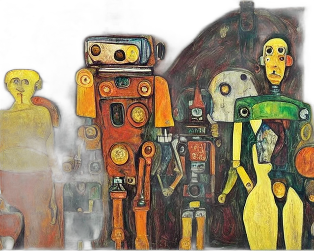 robot, mask, concept art, oil painting transparent PNG cut-out