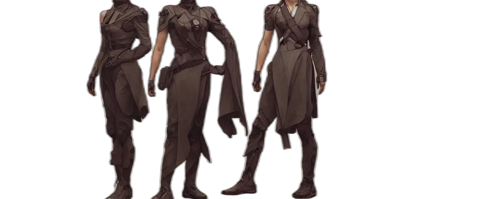 dress, staff, concept art, 3d render transparent PNG cut-out