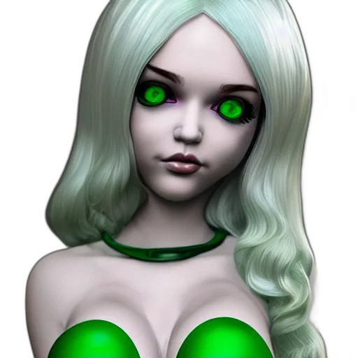 fantasy art, 3d render, concept art, comic book art, green, rubber, inflatable, doll transparent PNG cut-out