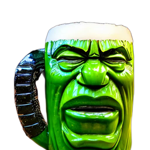 bottle, face, mask, crown, 3d render, photorealistic, concept art, fantasy art transparent PNG cut-out