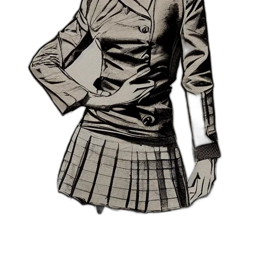 jacket, dress, staff, comic book art transparent PNG cut-out