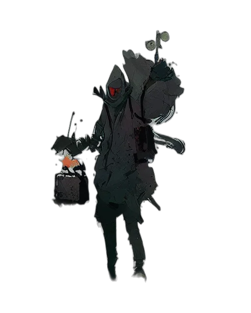 robot, staff, creature, weapon, concept art, pixel art, cyberpunk, fantasy art transparent PNG cut-out