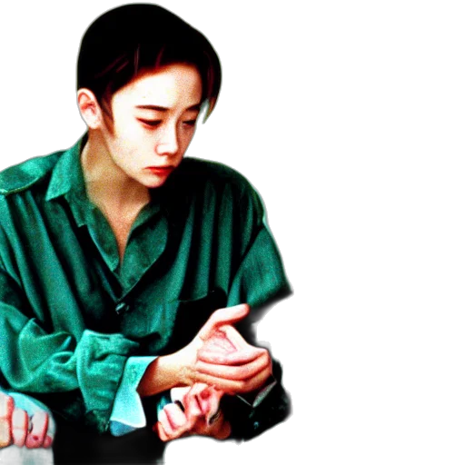jewelry, jacket, staff, oil painting transparent PNG cut-out