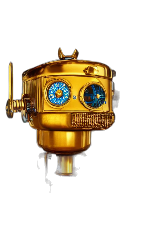 robot, jewelry, crown, 3d render, concept art, portrait, photo, giant transparent PNG cut-out