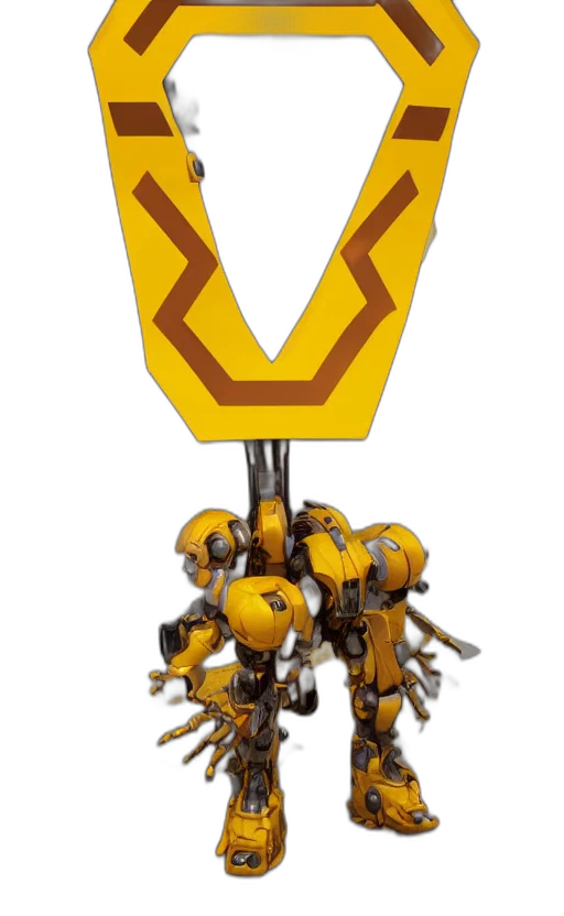 robot, crown, weapon, staff transparent PNG cut-out