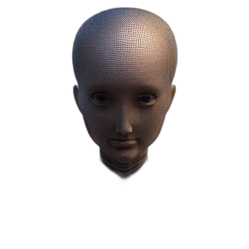 mask, face, robot, creature, 3d render, photorealistic, vaporwave, cyberpunk transparent PNG cut-out